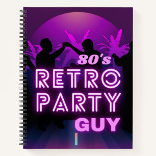 Retro 80er Disco Dance Party Neon Lila Funky Notizblock