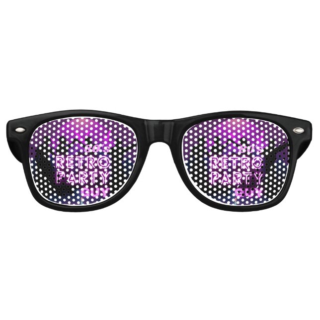 Retro 80er Disco Dance Party Neon Lila Funky Partybrille (Vorderseite)
