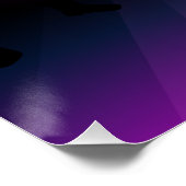 Retro 80er Disco Dance Party Neon Lila Funky Poster (Ecke)