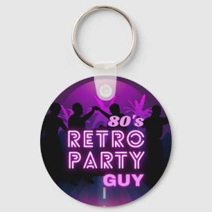 Retro 80er Disco Dance Party Neon Lila Funky Schlüsselanhänger
