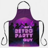 Retro 80er Disco Dance Party Neon Lila Funky Schürze (Vorderseite)