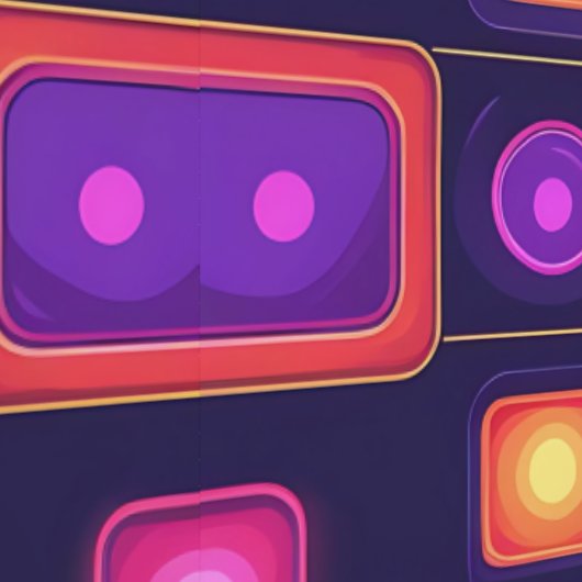 Retro 80er Disco Fieber | Wand-Wand-Wand-Wand Tapete (Naht)