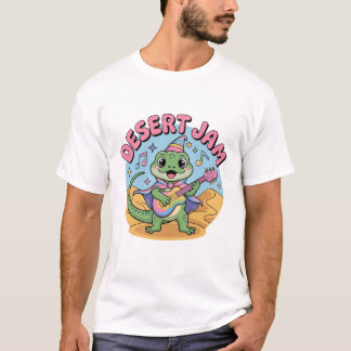 Retro 80er Eidechse Keytar Synthwave Lustig T-Shirt