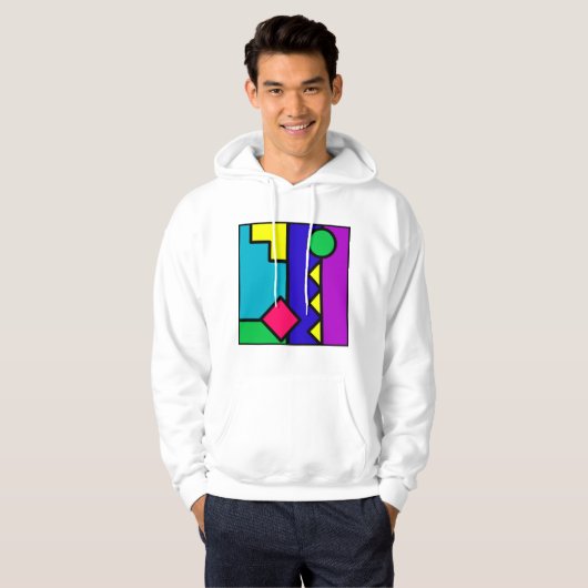 Retro 80er Farbblock Hoodie (Vorne ganz)