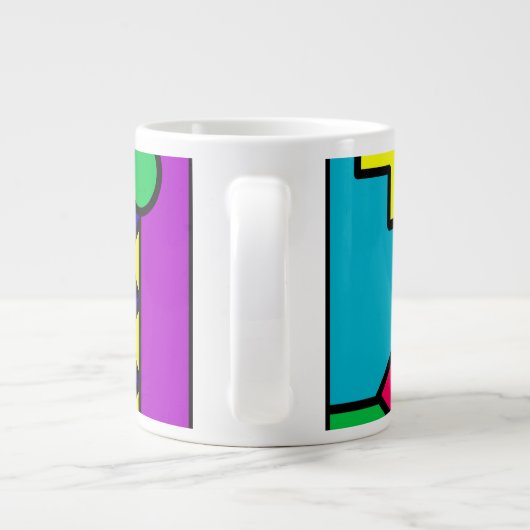 Retro 80er Farbblock Jumbo-Tasse (Rückseite)