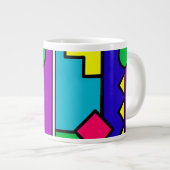 Retro 80er Farbblock Jumbo-Tasse (Vorderseite Rechts)
