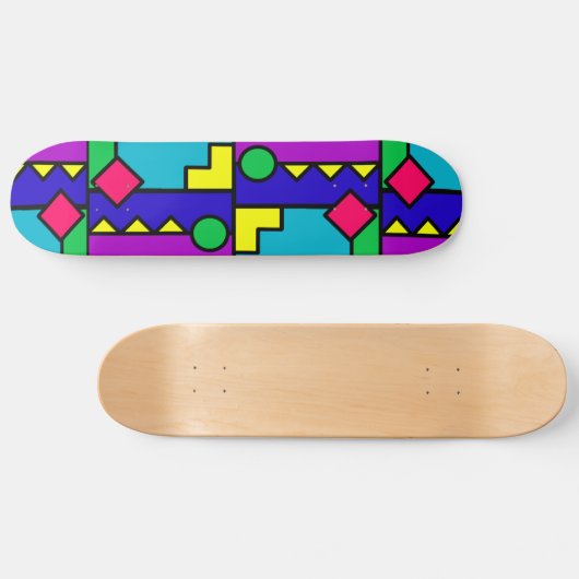 Retro 80er Farbblock Skateboard (Horizontal)