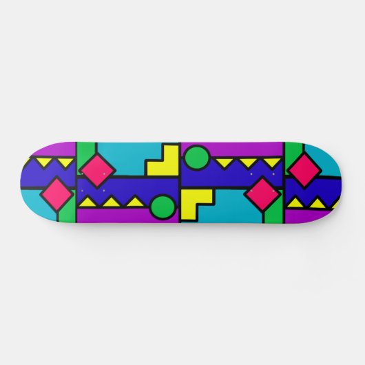 Retro 80er Farbblock Skateboard (Horizontal)