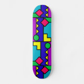 Retro 80er Farbblock Skateboard (Vorderseite)