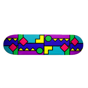 Retro 80er Farbblock Skateboard