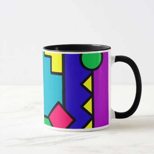 Retro 80er Farbblock Tasse (Rechts)