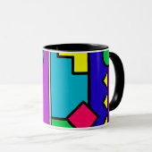 Retro 80er Farbblock Tasse (VorderseiteRechts)