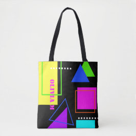 RETRO 80er FASHION NEBENFLUORO BOLD GEOMETRISCHER  Tasche