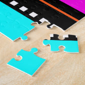 RETRO 80er FASHION NEON FLUORO BOLD GEOMETRIC NAME Puzzle (Seite)