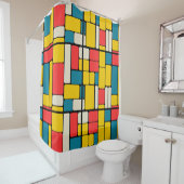Retro-80er fett geometrisch, modern hell duschvorhang (Beispiel)
