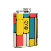 Retro-80er fett geometrisch, modern hell flachmann (Rechts)