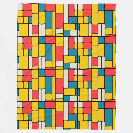 Retro-80er fett geometrisch, modern hell fleecedecke (Vorderseite)