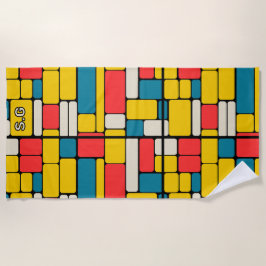 Retro-80er fett geometrisch, modern hell strandtuch