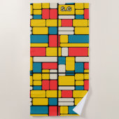 Retro-80er fett geometrisch, modern hell strandtuch (Vorderseite)