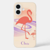 Retro 80er Flamingo Vibes - Pastel Sunset Case-Mate iPhone Hülle (Rückseite)