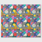 Retro-80er-Formen farbenfroh Geschenkpapier (Flach)
