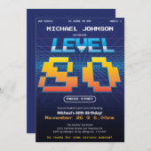 Retro 80er Fun 80. Geburtstagsparty Einladung (Vorne/Hinten)