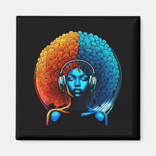 Retro 80er Funk Afro Mädchen Disco Soul Afrikanisc Magnet