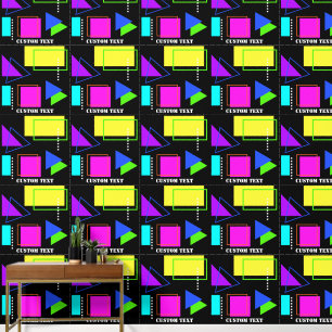 RETRO 80er FUNKY BRIGHT FARBENFARBIGE FLUORO PATTE Tapete