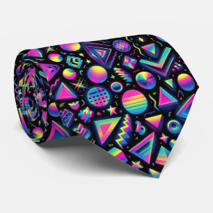 Retro-80er-Funky-Formen-Neon-Halstuch Krawatte