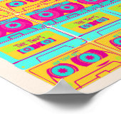 Retro 80er Funky Kassette Illustration Poster (Ecke)