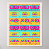 Retro 80er Funky Kassette Illustration Poster (Vorne)