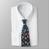 Retro-80er-Funky-Shapes-Neon-Halstuch Krawatte (Gebunden)