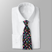 Retro-80er-Funky-Shapes-Neon-Halstuch Krawatte (Gebunden)