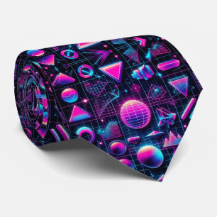 Retro-80er-Funky-Shapes-Neon-Krawatte Krawatte
