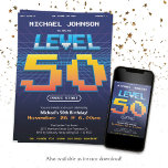 Retro 80er Funny 50. Geburtstagsparty Einladung<br><div class="desc">Retro 80er Funny 50. Geburtstagsparty Einladung. Mit unserem elektrisierenden Einladungs-Design, das von den 80er-Retro-Spielbildschirmen inspiriert wird, bereiten wir uns darauf vor, einen Meilenstein zu feiern. Dieses einladende Design mit lebhaften Farben und nostalgischer Grafik bringt die Spannung und den Spaß des Spielens direkt zu Ihrer Feier. Ob Sie ein die Gamer...</div>
