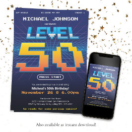 Retro 80er Funny 50. Geburtstagsparty Einladung