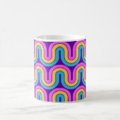 Retro 80er Geometric Gradient Wave Design Kaffeetasse (Mittel)