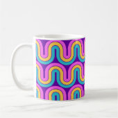Retro 80er Geometric Gradient Wave Design Kaffeetasse (Links)