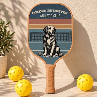 Retro 80er Golden Retriever Hundeliebhaber Pickleball Schläger