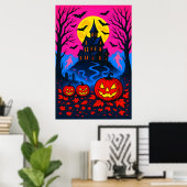 Retro-80er-Halloween-Pop-Art Poster (Heimbüro)