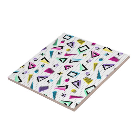 Retro 80er heller und farbiger Trend Fliese (Seite)