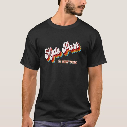 Retro 80er Hyde Park New York Ny T-Shirt (Vorderseite)