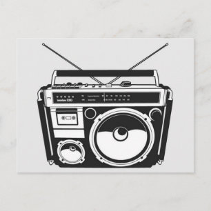 Retro 80er Jahre Boombox Grau Postkarte