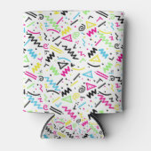 Retro 80er Jahre Neon Pink Green Blue Yellow Doodl Dosenkühler (Vorderseite)