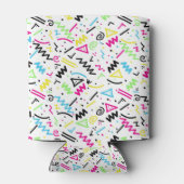 Retro 80er Jahre Neon Pink Green Blue Yellow Doodl Dosenkühler (Rückseite)