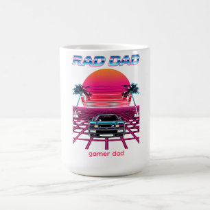 Retro 80er Jahre Rad Dad Synthwave Auto Neon Grid Kaffeetasse