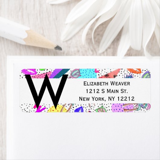 Retro 80er Jahre Sommer Beach Collage Muster (Insitu)