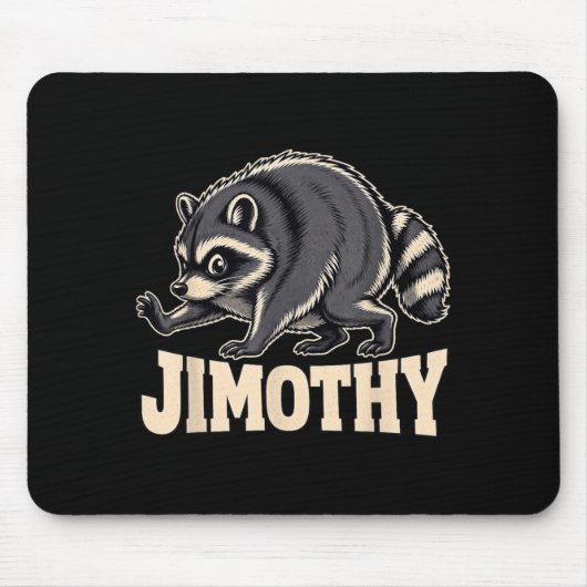 Retro 80er Jimothy Waschbär Design Mousepad (Vorne)