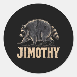 Retro-80er-Jimothy-Waschbär-Kunstwerk Runder Aufkleber