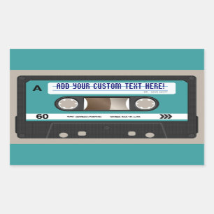 Retro-80er-Kassette personalisierter Aufkleber